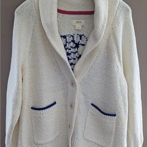 NWT * Maeve Anthropologie Sz XL Blue Lobster Cardigan Sweater Shawl Neckline